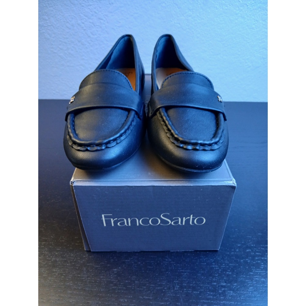 Franco Sarto Faris Black Loafers Women's 8 M G2591S1003 Slip On Flats